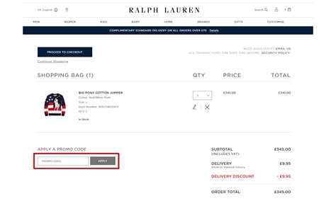 ralph lauren 10 discount code